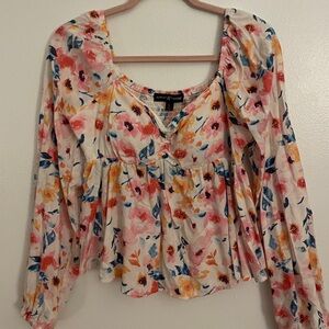 Long sleeve blouse with built in padding